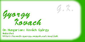 gyorgy kovach business card